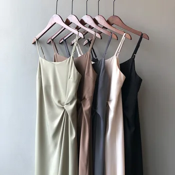 Подвесное платье-слинг, женское платье 2023, весна, новый дизайн, нишевая сексуальная длинная юбка без рукавов