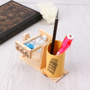 Подвесной деревянный настольный держатель для карандашей для творческих детей, канцелярский подарок для офисных женщин