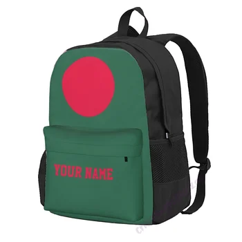 Пользовательское название, Флаг Бангладеш, Рюкзак из полиэстера для мужчин, Женская дорожная сумка, Повседневные студенческие походы, путешествия, кемпинг