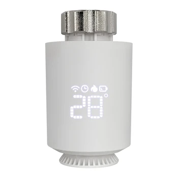 Привод Радиатора Термостата Tuya Zigbee Smart TRV Термостатический Клапан Регулятор Температуры Белый ПК Для Alexa Google Home