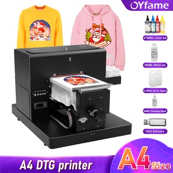 Принтер OYfame A4 DTG для печати непосредственно на одежде Планшетный принтер формата А4 для печати текстильной одежды на футболках печатная машина dtg