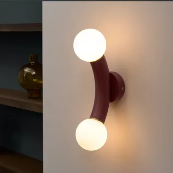Простой современный креативный Лунный настенный светильник Прикроватная лампа для спальни Nordic Light Роскошный стеклянный шар Для гостиной Фоновый настенный светильник