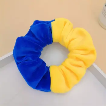 Резинка для ВОЛОС ручной работы в цвет Украины / украинского флага, заколка для волос с помпонами