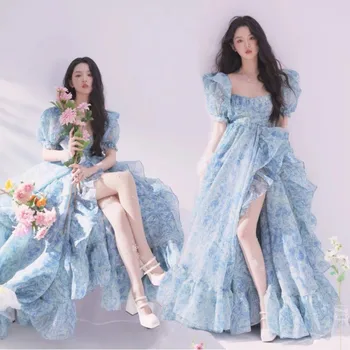 Реквизит для фотосессии Dvotinst, платья для беременных для фотосессии, Длинное платье с цветочным рисунком для беременных, Корейское Студийное Фото Реквизит