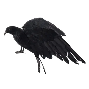 Реквизит для Хэллоуина перья Ворона птица большая 25x40 см расправляющая крылья Черная Ворона игрушка модель игрушки, реквизит для выступления