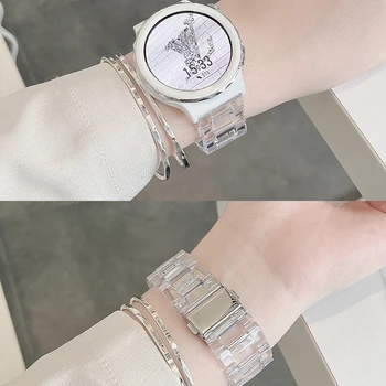 Ремешок Для Часов Samsung Galaxy Watch 3 46мм 42мм Active 2 40 44 Gear S3 Ремешок Для Часов Ремешок 20ММ 22ММ Прозрачный Браслет Из Твердой Смолы