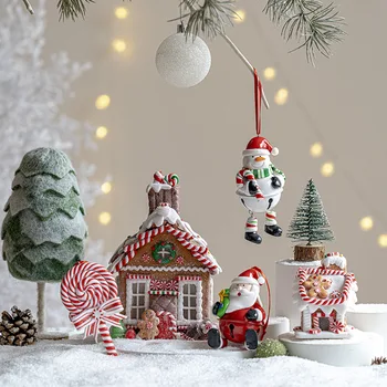 Рождественское украшение Санта Клаус Лось Снеговик Креативные Колокольчики Украшения для Рождественской Елки Подвесные украшения Атмосфера Макет Сцены