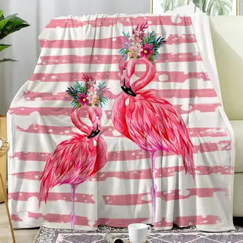 Розовое флисовое одеяло с фламинго, Супер Мягкое Фланелевое Плюшевое одеяло с рисунком животного и птицы, легкое теплое для девочки и взрослого