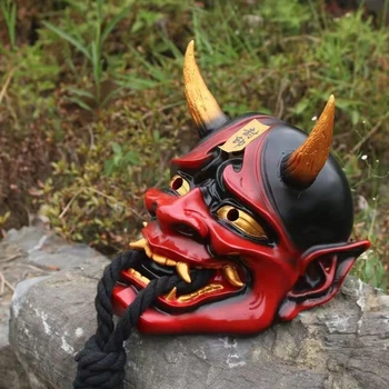 Ручная Работа На Хэллоуин, Новая Японская Маска Hannya Devil Ghost Oni Mask Prop, Оригинальная Синяя Маска Для Пейнтбола