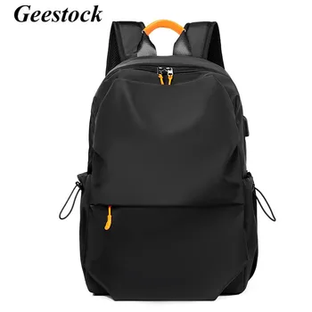 Рюкзаки для ноутбуков Geestock с диагональю 15,6 дюйма, школьные сумки большой емкости, водонепроницаемый износостойкий рюкзак с USB-накопителем для путешествий