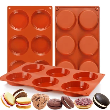 Силиконовые формы для печенья, кексов с 6 полостями, Круглая форма, форма для конфет, шоколада, Антипригарная форма, Принадлежности для выпечки Десертного пудинга