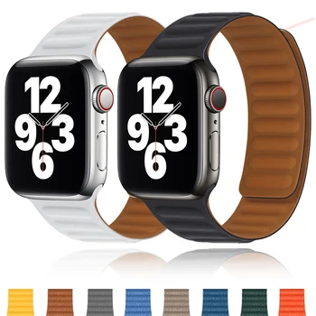 Силиконовый Ремешок для Apple Watch Band 44мм 40мм 42мм 45мм 49мм Ремешок Для Часов С Магнитной Петлей Браслет iWatch Серии Ultra 8 7 6 SE3