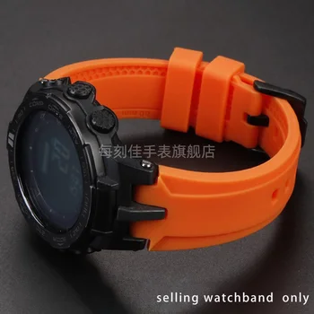 Силиконовый ремешок для часов Casio Mountaineering PROTREK ремешок PRW-6100Y/3000/3100/6000 Силиконовый мужской браслет-цепочка для часов Bracele