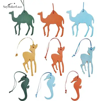 Симпатичный кожаный кулон в форме верблюда, оленя, морского конька, однотонный брелок в виде животного, сумка, Подвеска для женских сумок, аксессуары для декора.