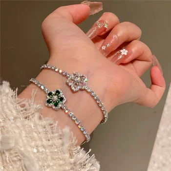Синтетический муассанит бриллиант Изысканный цветочный браслет изумруд циркон высококачественная ручная веревка ювелирные изделия