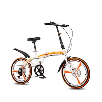 Складной велосипед с 20-дюймовым двойным дисковым тормозом с регулируемой скоростью для взрослых мужчин и женщин для езды на открытом воздухе, спицевое колесо из сплава, интегрированное в шоссе
