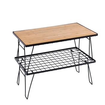 Складной стол Многоцелевой стеллаж для хранения вещей Стол для кемпинга Стол из железной сетки