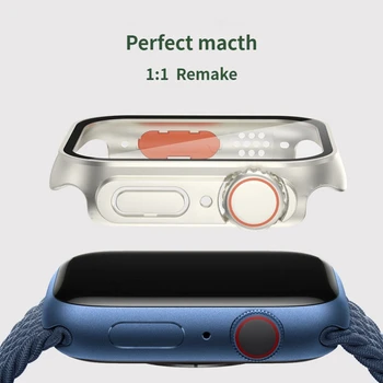 Смените на Ultra Для Apple Watch Чехол Из закаленного Стекла 45 мм 44 мм 41 мм 40 мм протектор Аксессуары iWatch series 8 7 6 5 se
