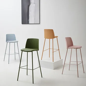 Современный европейский барный стул, Пластиковый барный стул, укрепляющий кухонную стойку для барного стула, Мебель для ресторана Sillas Para Comedor