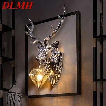 Современный настенный светильник DLMH Golden Deer Персонализированный и креативный светильник для украшения гостиной спальни прихожей прохода
