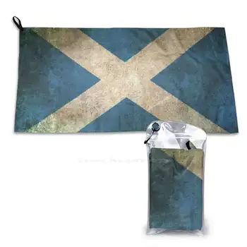 Старый и изношенный Винтажный флаг Шотландии, полотенца для ванной из тончайшего волокна, мочалка, винтажный шотландский флаг, Old Scottish