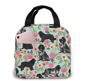 Сумка для ланча для щенков собак Ньюфаундленда Портативная сумка для переноски Коробка для пикника Ланчбокс Сумка для гурманов Теплая сумка Сумка-тоут