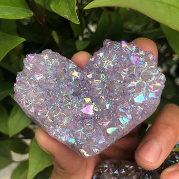 Титановый радужный камень с сердцевиной из аметиста исцеляющий кристалл crystal halo ангел halo