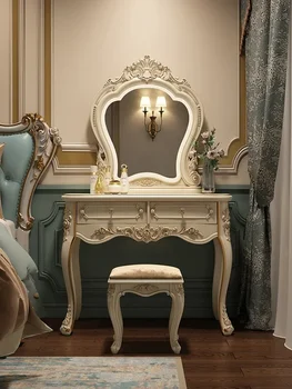 Туалетный столик в европейском стиле, столик для макияжа в спальне, многофункциональный туалетный столик принцессы, встроенный шкаф для хранения