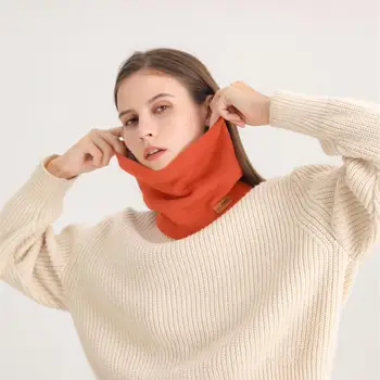 Удобный зимний шарф, зимние гетры для женщин и мужчин, однотонный шарф-петля с толстой флисовой подкладкой, сохраняющий тепло.