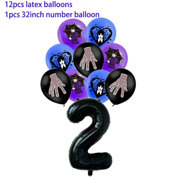 Украшение вечеринки по случаю дня рождения в стиле Wednesday Adams, детский душ, цифровые воздушные шары для мальчиков и девочек, воздушные шары из алюминиевой пленки