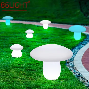 Уличные грибовидные газонные лампы 86LIGHT с дистанционным управлением Белый солнечный свет 16 цветов Водонепроницаемый IP65 для украшения сада