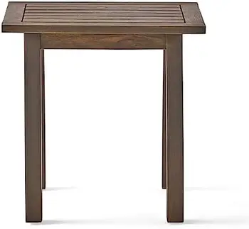 Уличный столик с акцентом из дерева акации, серая отделка