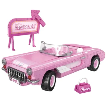 Фильм Игра MOC 66035 Розовая Модная Модель Автомобиля Барби 800 шт. Строительные Блоки Кирпичные Игрушки для Детей Подарок на День Рождения для Девочек