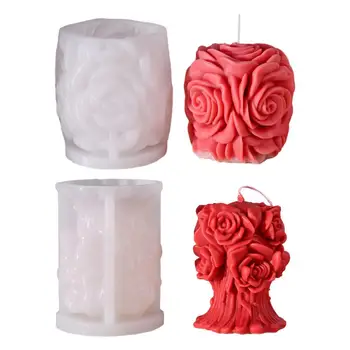 Форма для розовых свечей, силиконовая форма для цветов, Форма для свечей на День Святого Валентина, форма для цветочных свечей своими руками для ароматерапии
