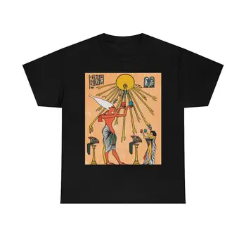 Футболка с изображением фараонов Древнего Египта, футболка с изображением фараона Эхнатона, поклоняющегося солнцу, S-5XL