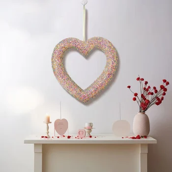 Цветочная Гирлянда Романтический Цветочный Венок в форме Сердца на День Святого Валентина