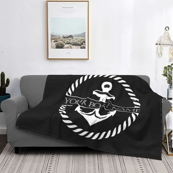 Черное Морское декоративное одеяло с якорем, настраиваемое фланелевое одеяло, Мягкое дышащее тепловое постельное белье и дорожное одеяло