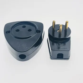 Черный 16A 250V стандарт Израиля, 3-контактный разъем для подключения электропроводки, промышленная съемная вилка, мужская, женская розетка
