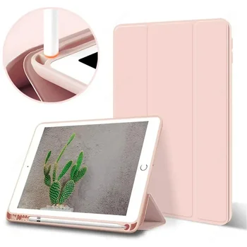 Чехол Funda для iPad 9.7 (5th 6th Gen) iPad Pro11 Air4/5 Smart из искусственной кожи с держателем карандаша чехол для 10.2 10th Gen mini 5 6 Coque