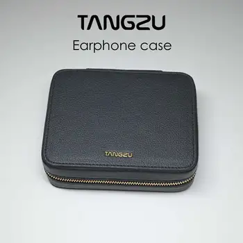Чехол для наушников TANGZU из высококачественной кожи, компактный и универсальный чехол для наушников, кабелей и аудиоаксессуаров