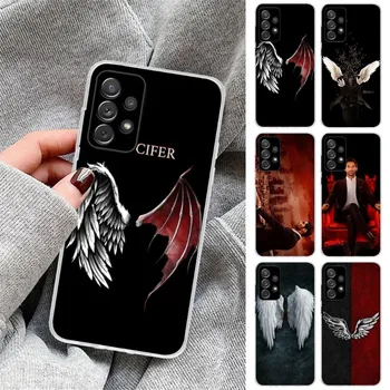 Чехол для телефона Lucifer Angel Wings для Samsung Galaxy S23 S22 S21 Plus Ultra A12 A32 A53 Прозрачный чехол для телефона