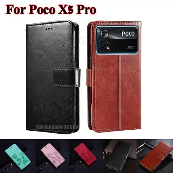 чехол на Poco X5 Pro 22101320G Case Magenitc Wallet Leather Phone Cover For Carcasas Xiaomi Poco X5 X5Pro Poko X5 Pro Mujer Etui