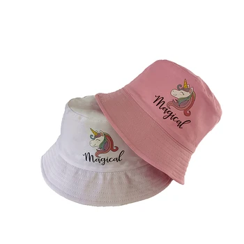 шапки с единорогом для девочек, кепка-панама, аксессуары для девочек 3-8 лет, летняя шляпа для рыбалки от солнца, кепка для детей, детская панама