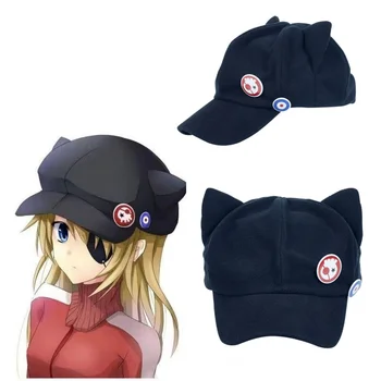 Шляпа для косплея аниме Аска, значок EVA Shikinami Rangure, Бейсболка с кошачьими ушками для девочек, аксессуары для Хэллоуина, Шляпки