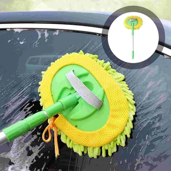 Щетка для мытья автомобилей с длинной ручкой, швабра для чистки автомобилей, рукавица из синели и микрофибры, Щетка для вытирания пыли, принадлежности для чистки автомобилей