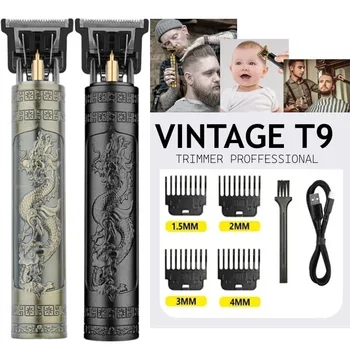 Электрическая машинка для стрижки волос T9 USB, перезаряжаемая Парикмахерская Бритва для мужчин, Профессиональный Триммер для бороды парикмахера