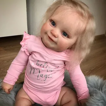 50 см Кукла Мэдди Реборн, новорожденная девочка, Мягкая ткань для тела, Красивые светлые волосы, платье-чонсам, игрушки для девочек