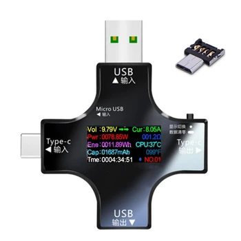 USB-мультиметр Вольтметр Амперметр Нагрузочный тестер USB-тока, емкости аккумулятора, цифровой измеритель Type-C