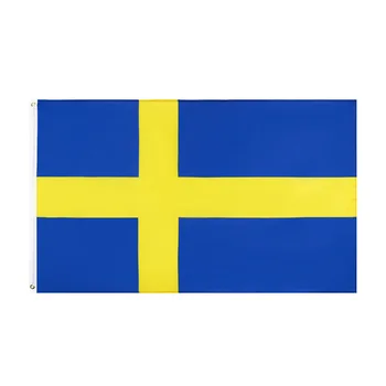 Большой флаг Швеции размером 3x5 футов из полиэстера, национальный баннер Швеции Офис / Мероприятие / парад / Фестиваль / Украшение дома, Новая мода